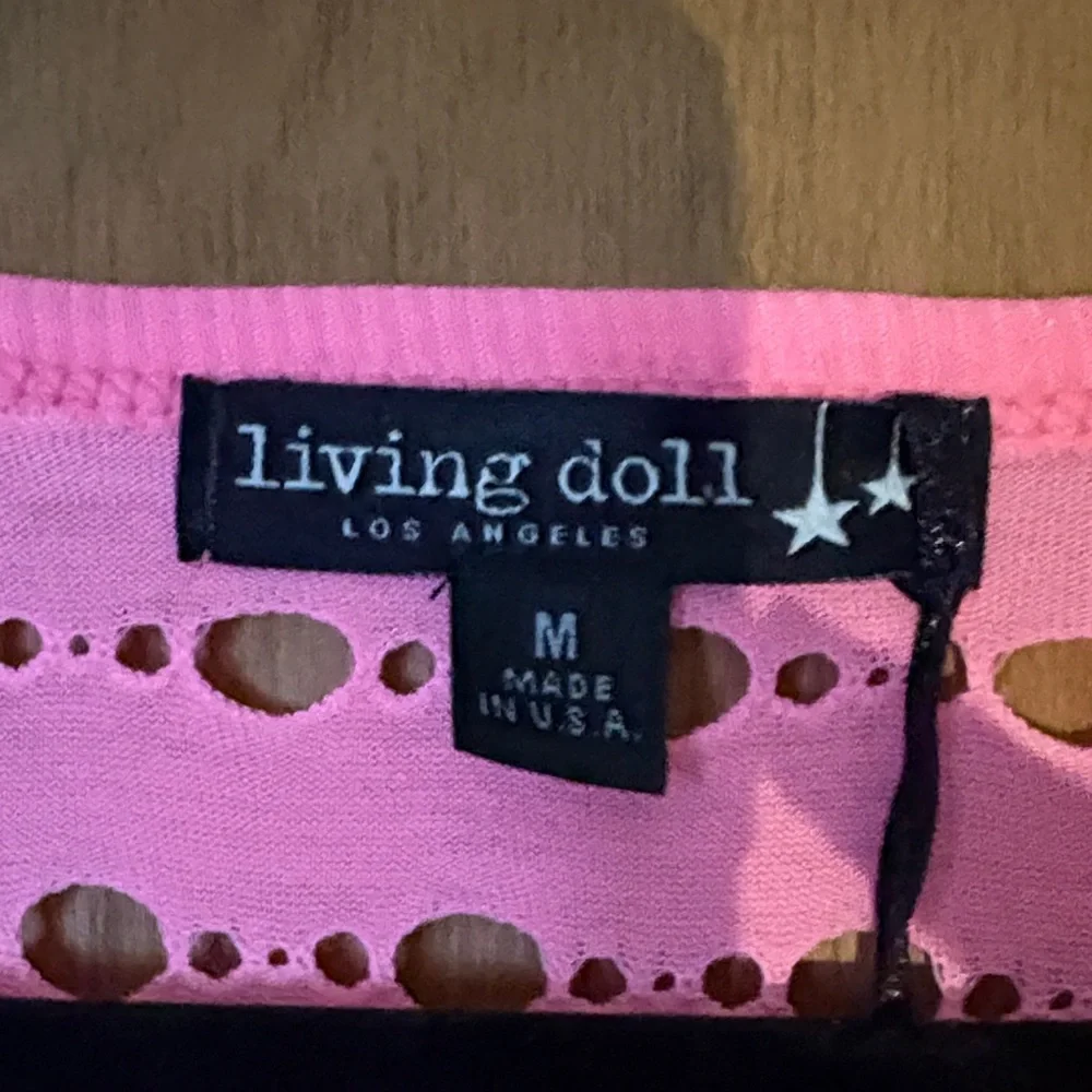 NWT Retro Living Doll Neon Pink Cutout Top - Picture 2 of 7
